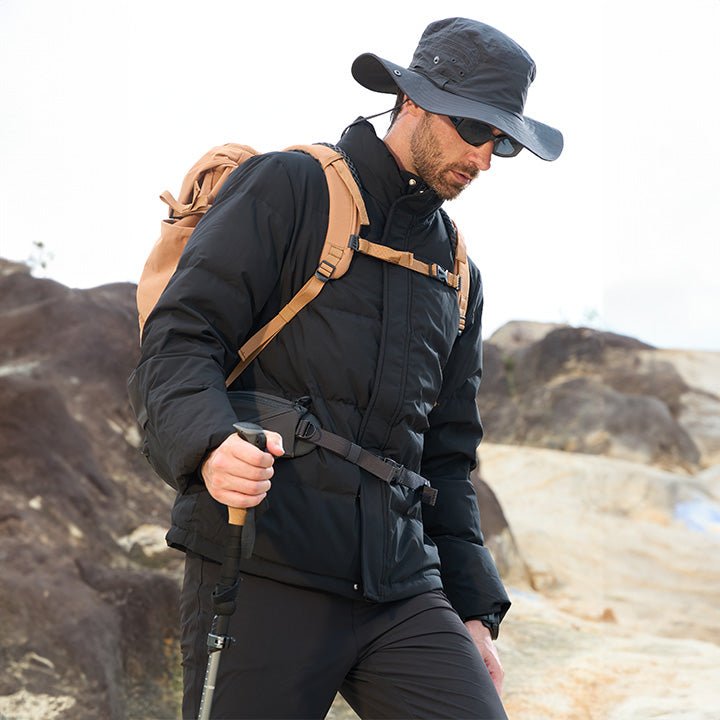 Men's Down Puffer Jacket Water-Resistant Black