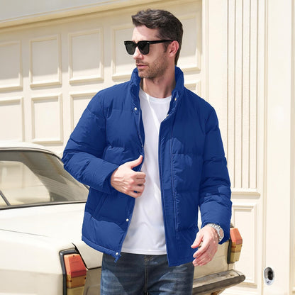 Men's Down Puffer Jacket Water-Resistant Black