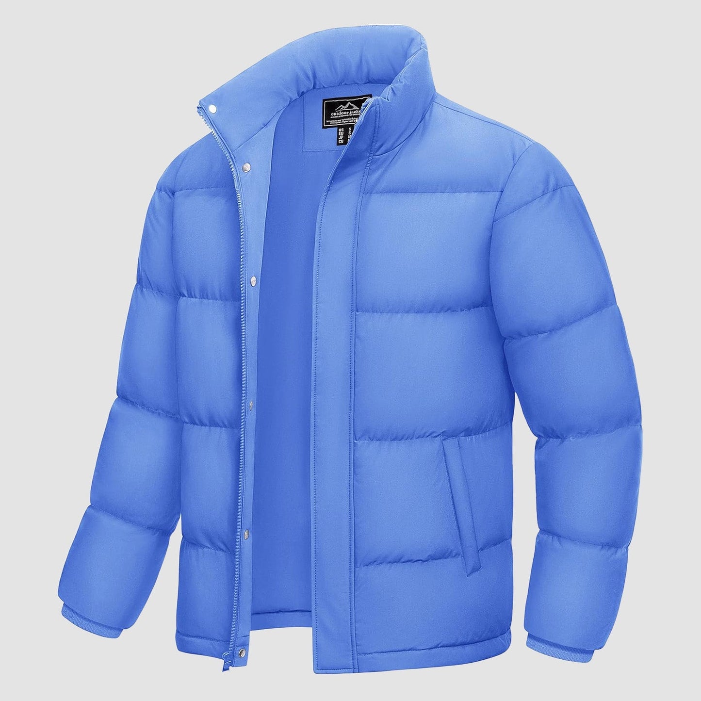 Men's Down Puffer Jacket Water-Resistant Black