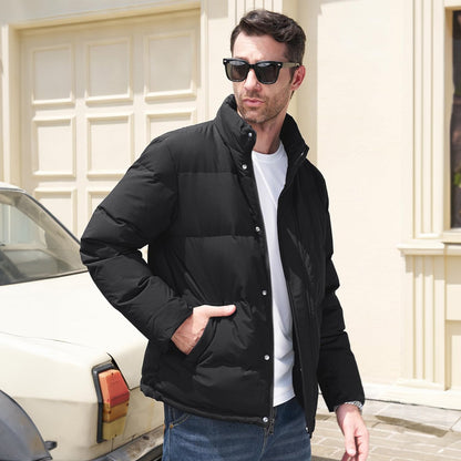 Men's Down Puffer Jacket Water-Resistant Black