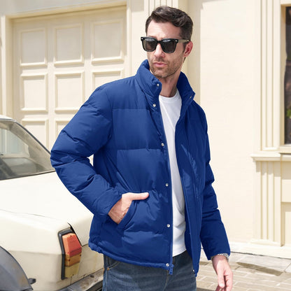 Men's Down Puffer Jacket Water-Resistant Black