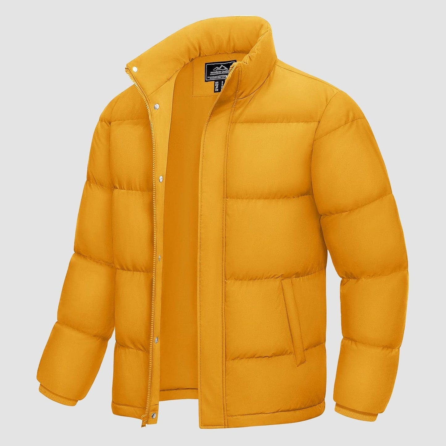Men's Down Puffer Jacket Water-Resistant Black