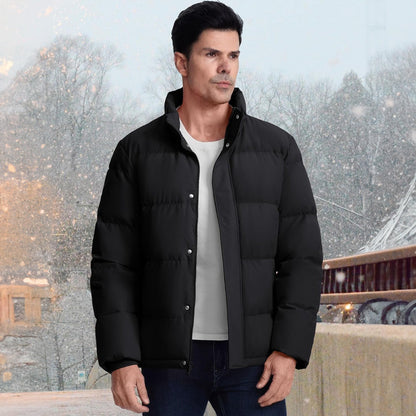 Men's Down Puffer Jacket Water-Resistant Black