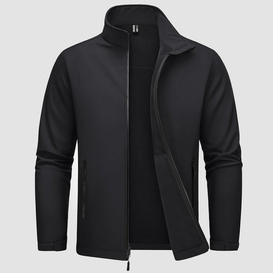Men's Softshell Jacket Waterproof Fleece Lined Black - Vonnera