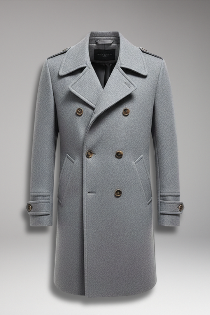 Men's Lapel Coat Button Front Mid-Length - Vonnera