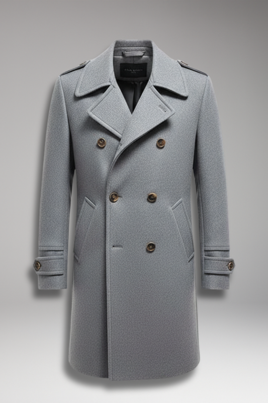 Men's Lapel Coat Button Front Mid-Length - Vonnera