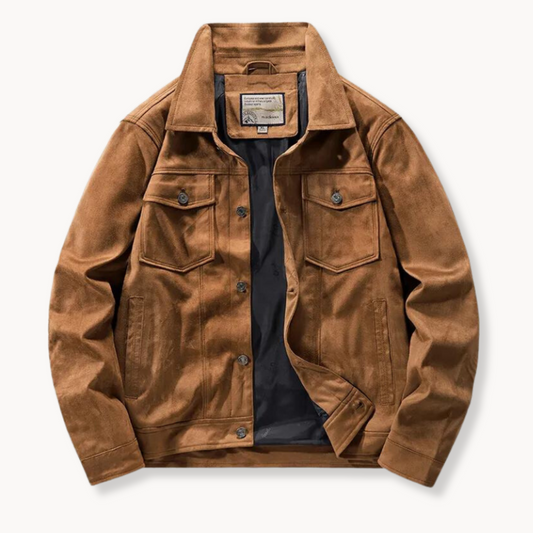 Lorenzo Men's Suede Trucker Jacket - Vonnera