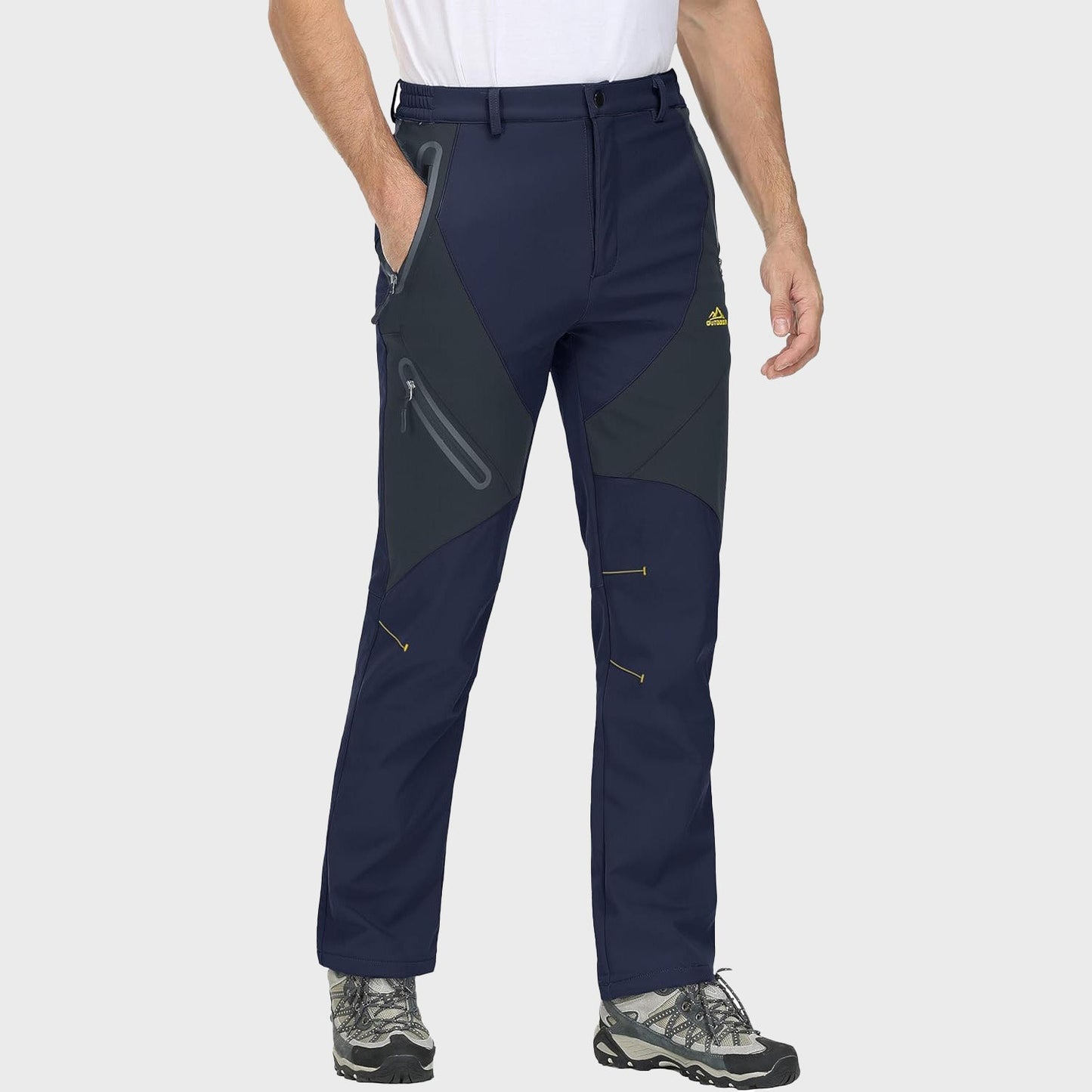 Men's Insulated Snow Pants Waterproof Fleece-Lined