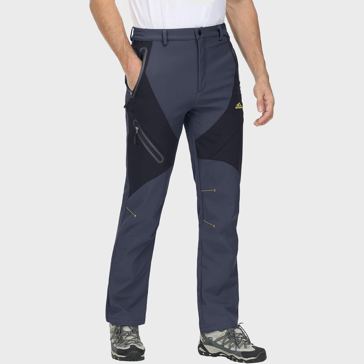Men's Insulated Snow Pants Waterproof Fleece-Lined