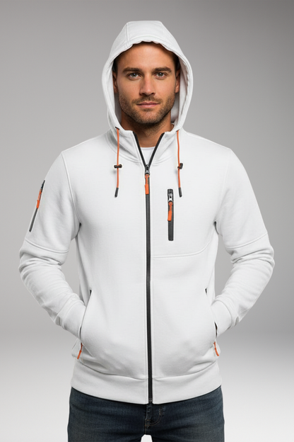 Men's Hooded Zip Jacket With Pockets