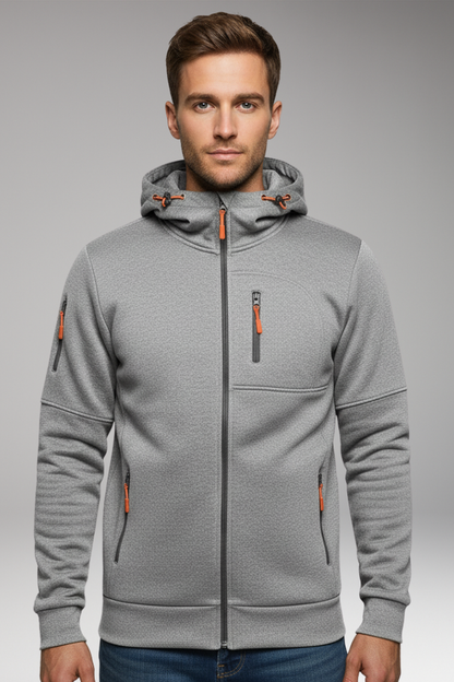 Men's Hooded Zip Jacket With Pockets