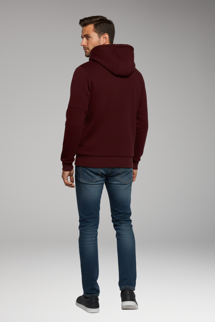 Men's Hooded Zip Jacket With Pockets