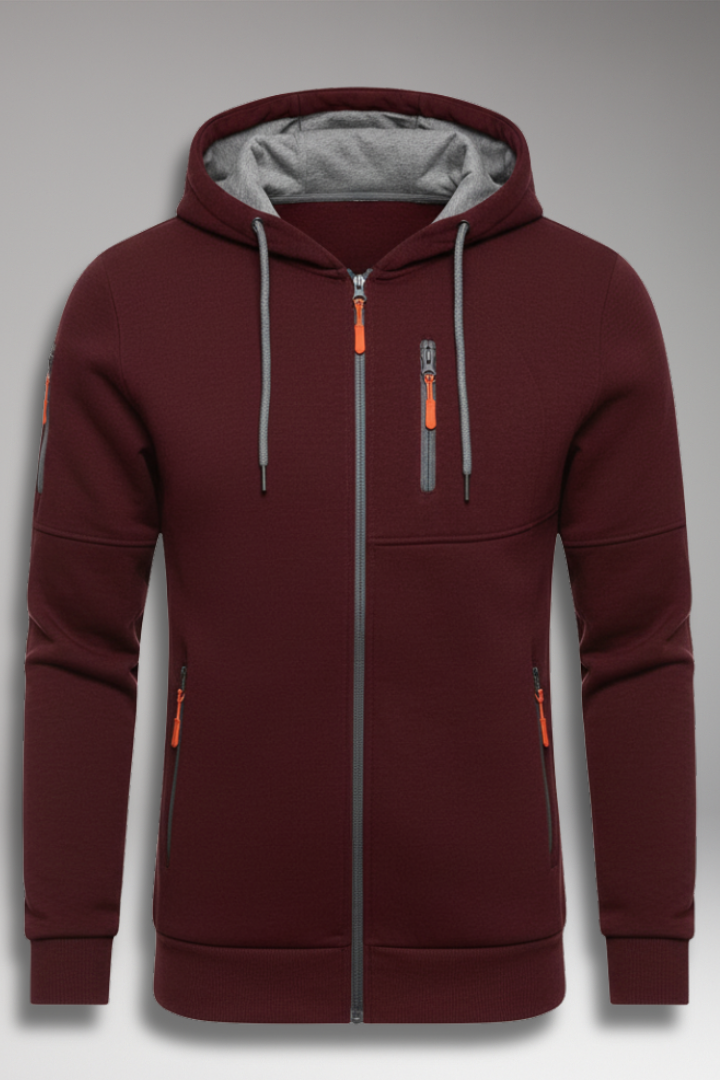 Men's Hooded Zip Jacket With Pockets - Vonnera