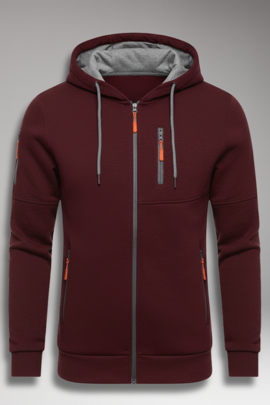 Men's Hooded Zip Jacket With Pockets - Vonnera