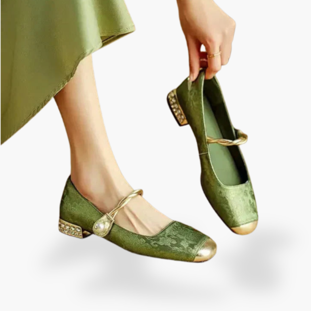 Women's Square Toe Leather Loafers - Vonnera