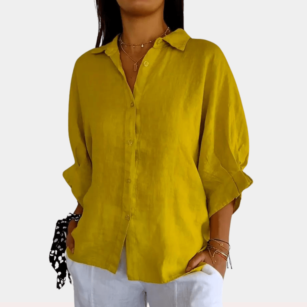 Michele Women's Button Down Cotton Blouse - Vonnera
