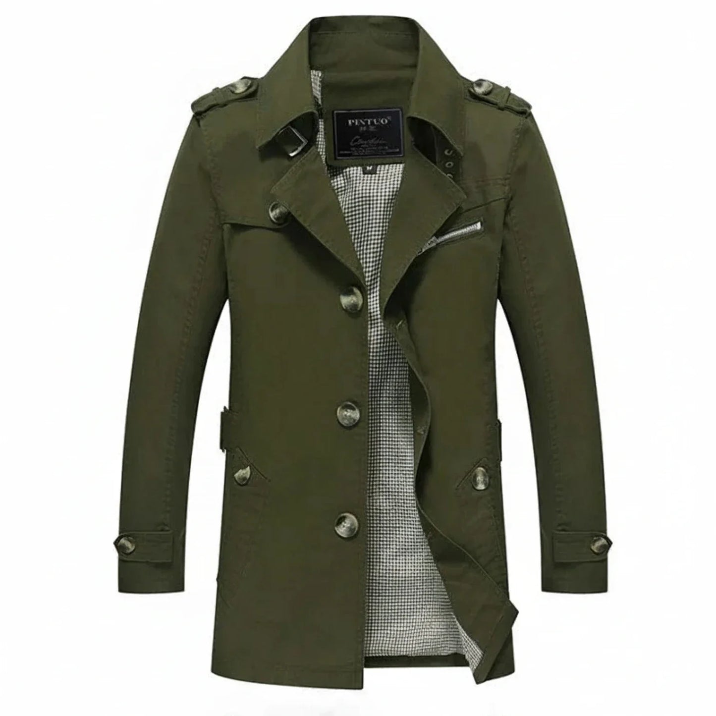 Men's Mid-Length Trench Coat