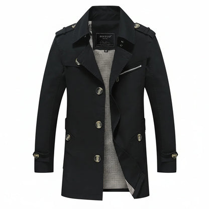 Men's Mid-Length Trench Coat - Vonnera