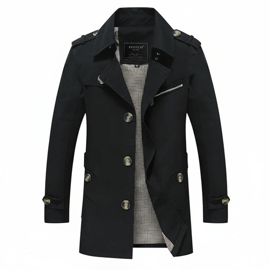 Men's Mid-Length Trench Coat - Vonnera