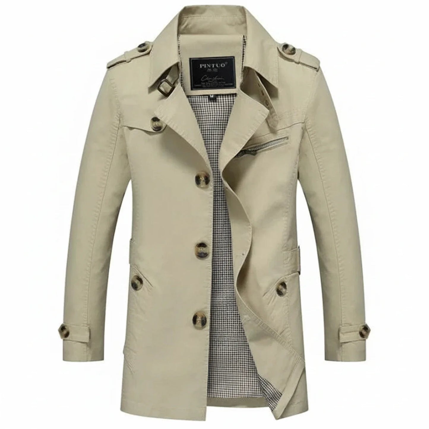 Men's Mid-Length Trench Coat