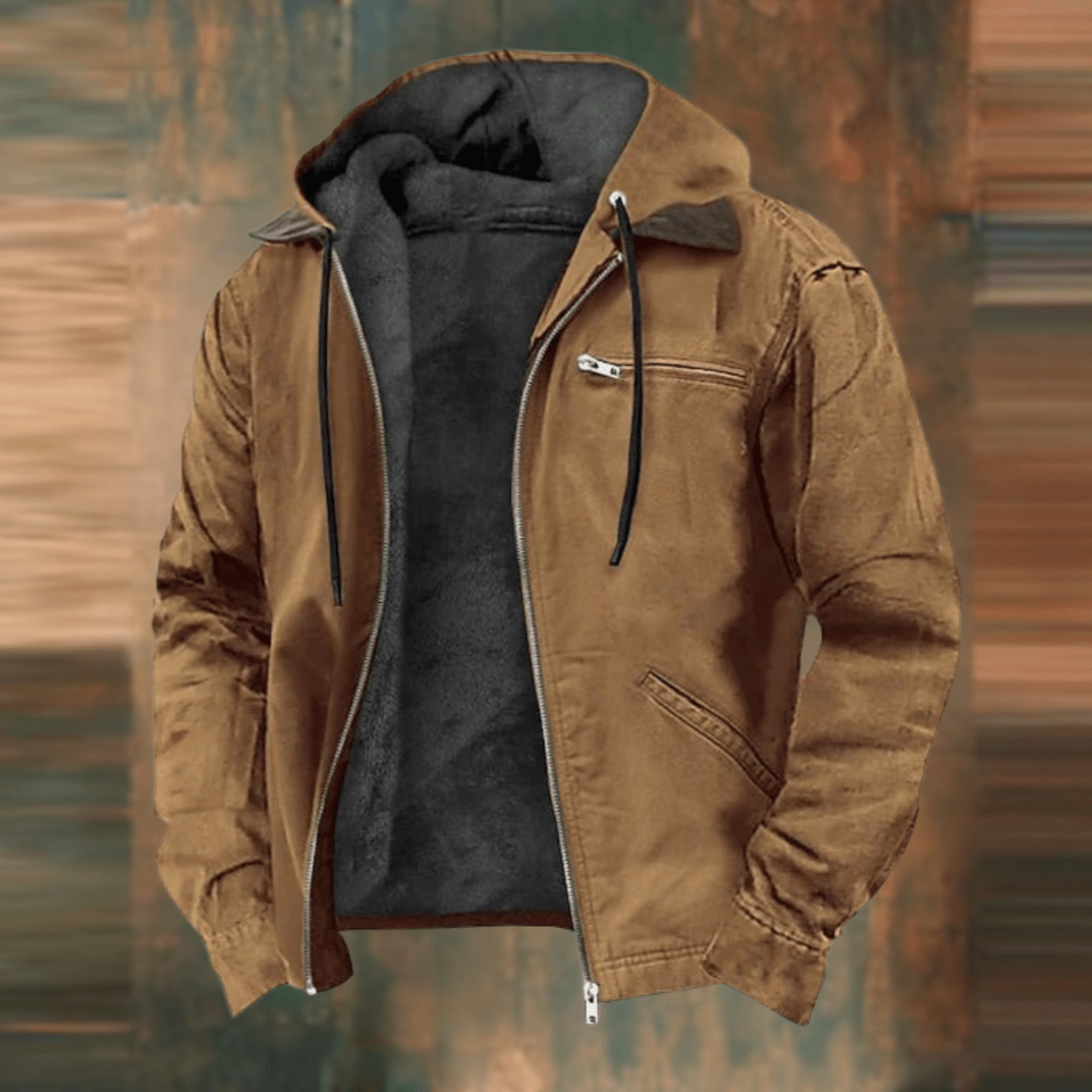 Men's Bomber Jacket Warm Lined Zip Pockets - Vonnera