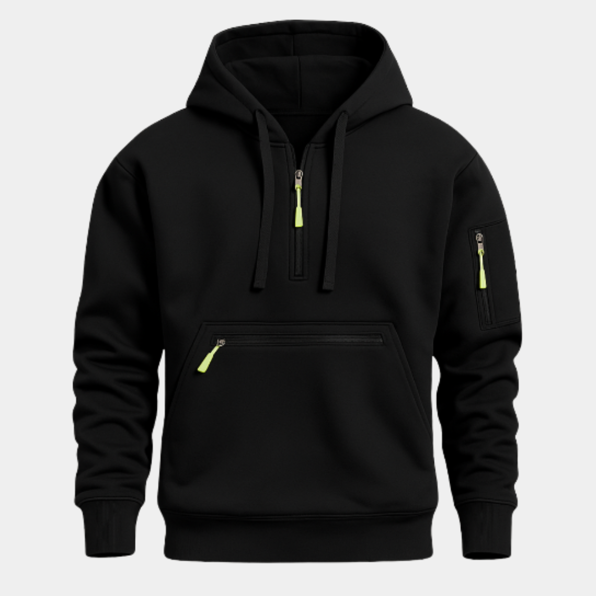 Men's Hooded Zip Jacket Soft Lining Front Pocket - Vonnera