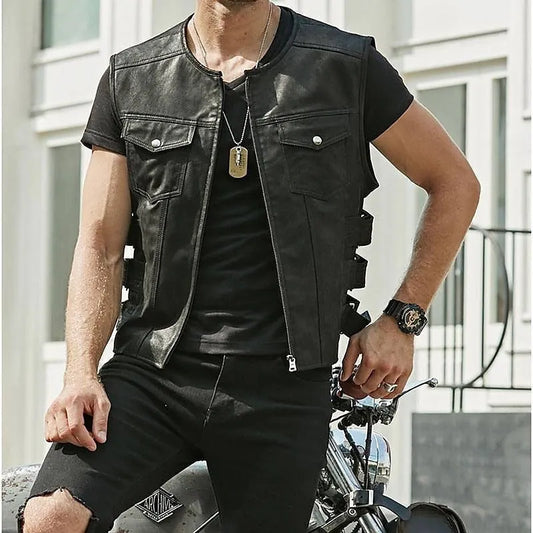 Men's Leather Vest - Vonnera