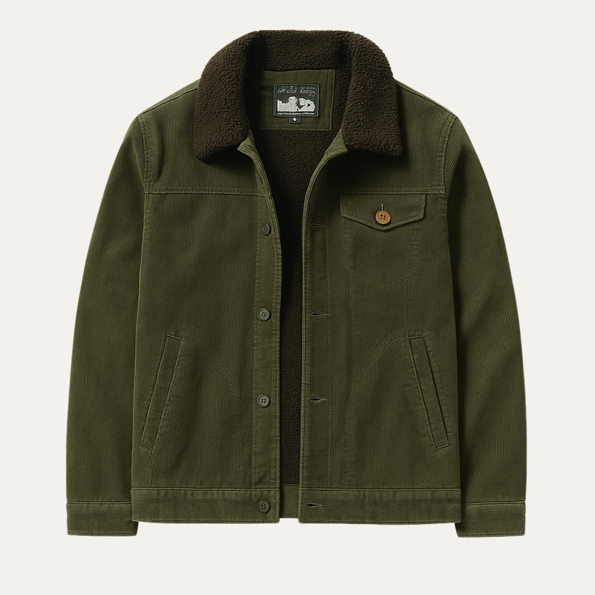 Monferrato Men's Corduroy Winter Jacket Fur Collar - Vonnera