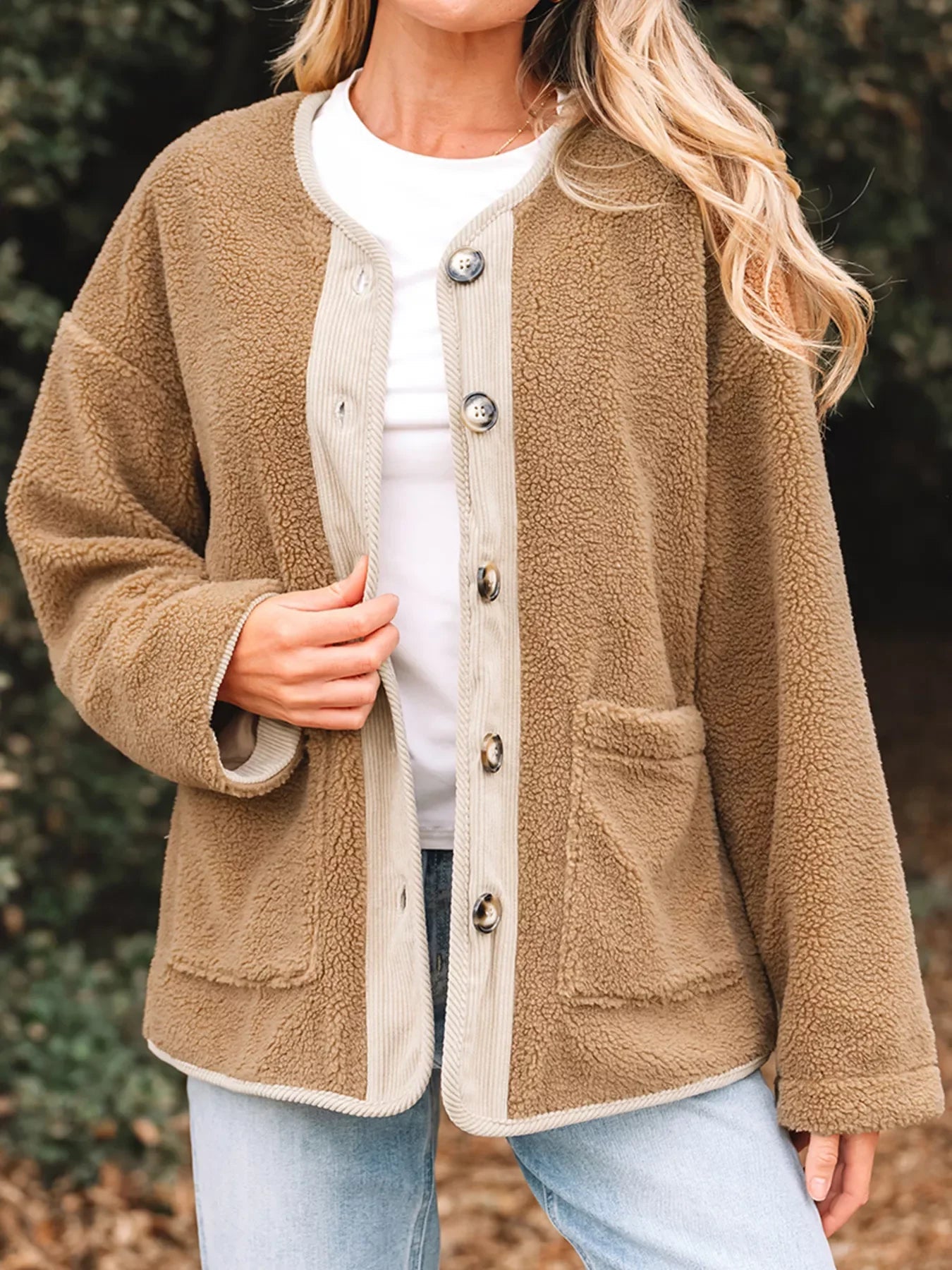 Women's Sherpa Jacket Button Front - Vonnera