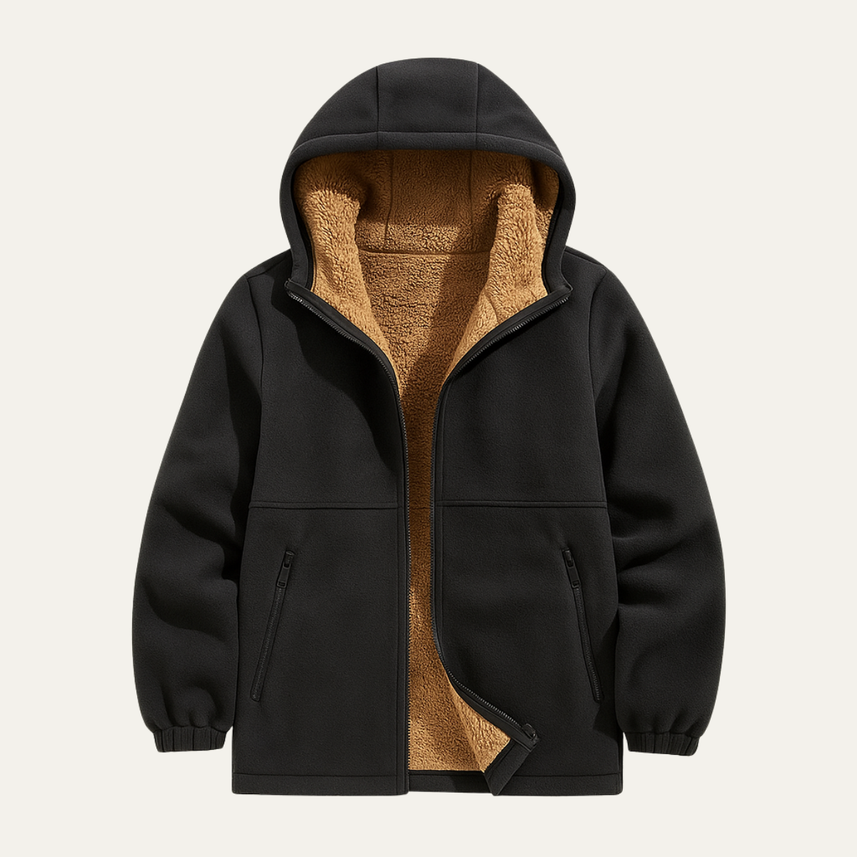 Moscova Men's Sherpa Hoodie Thick Warm Zip Up - Vonnera