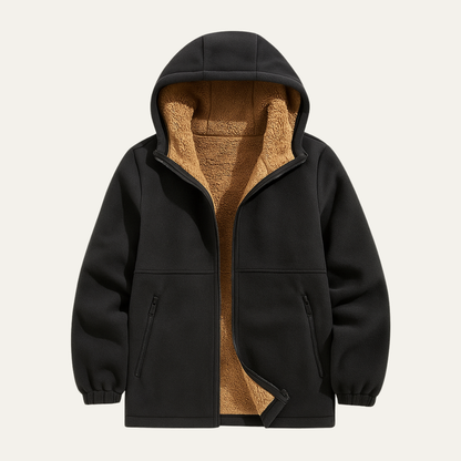 Moscova Men's Sherpa Hoodie Thick Warm Zip Up - Vonnera