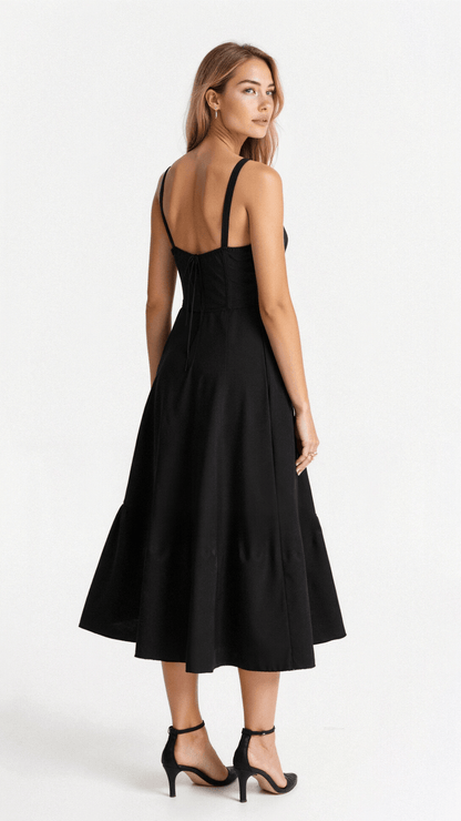 Women's Corset Midi Dress Elegant Lace