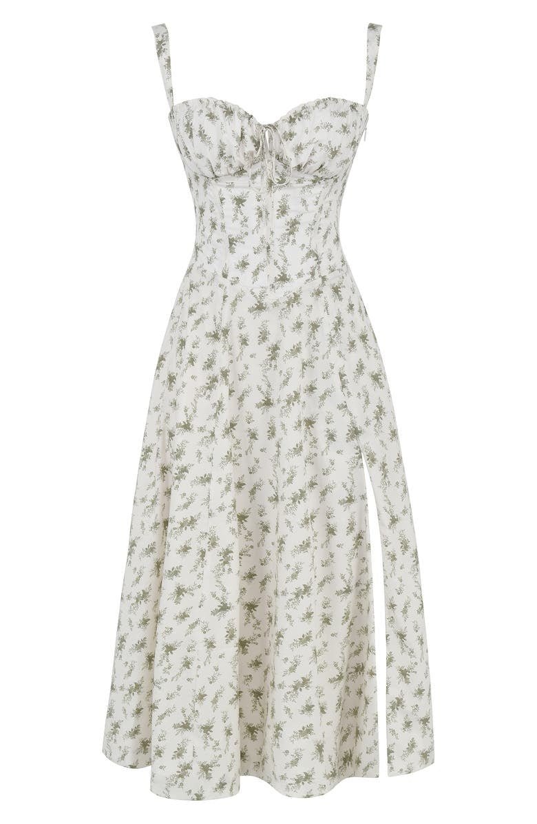 Women's Corset Midi Dress Elegant Lace