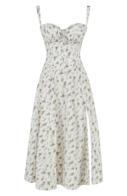 Women's Corset Midi Dress Elegant Lace