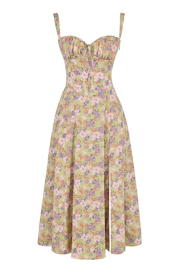 Women's Corset Midi Dress Elegant Lace