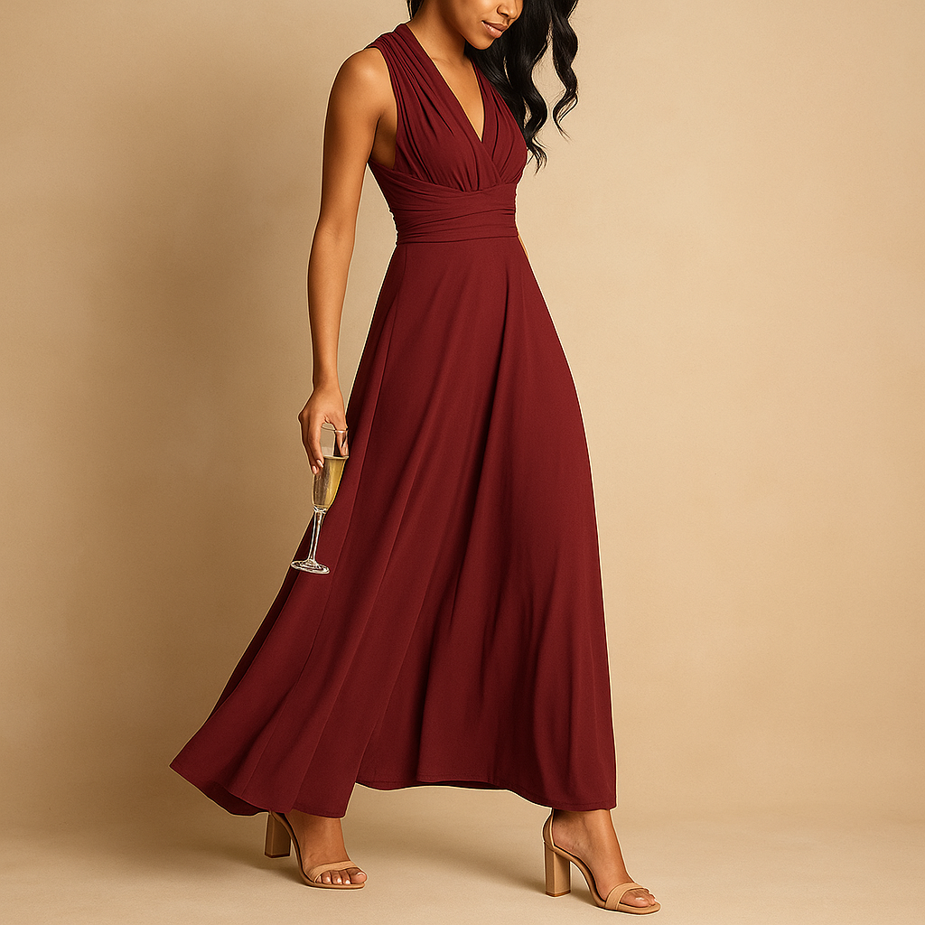 Women’s multiway wrap dress with adjustable design and flattering fit, perfect for summer events, parties, and elegant casual outfits.