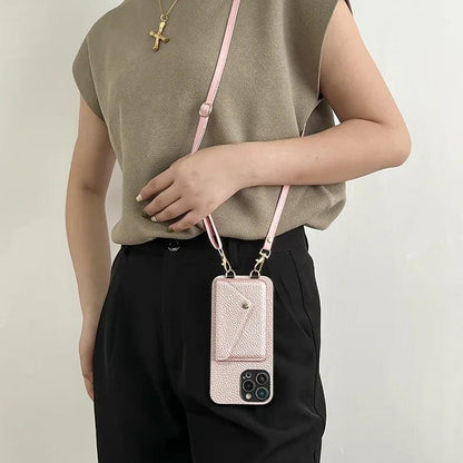 Leather Phone Crossbody Case With Card Holder