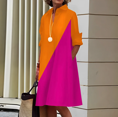 Image of Nancy | Women's Long Sleeve A-Line Midi Dress