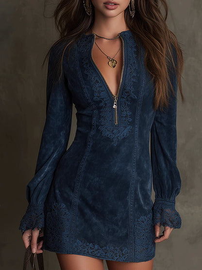 Women's A-Line Mini Dress Long Sleeve - Vonnera