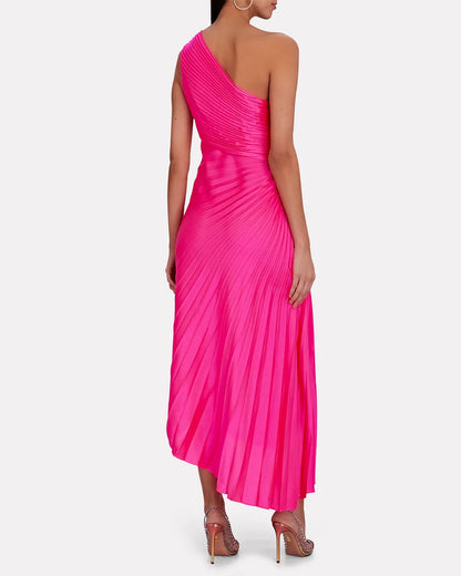 Image of Nell | Women's One Shoulder Midi Dress