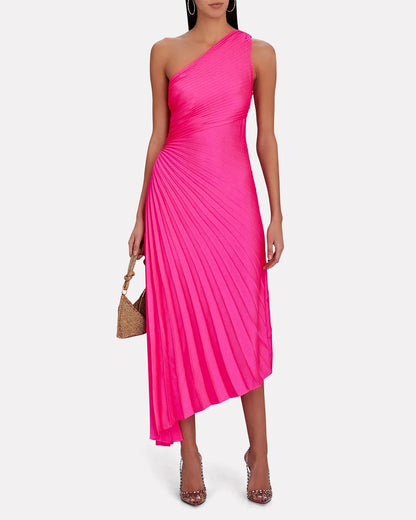 Image of Nell | Women's One Shoulder Midi Dress