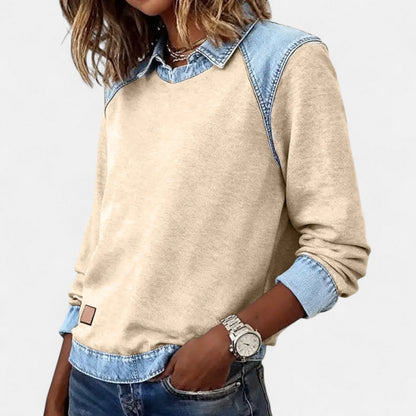 Image of Nicole | Women's Long Sleeve Color Block Sweater