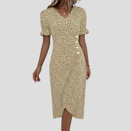 Image of Nicolette | Women's V-Neck Wrap Midi Dress