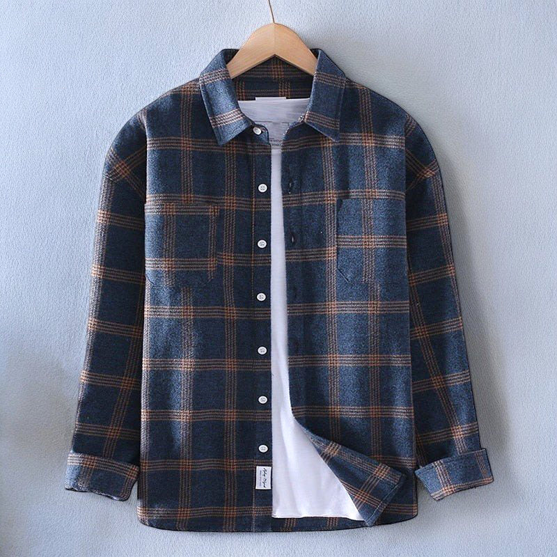 Men's Long Sleeve Casual Button Up Shirt - Vonnera