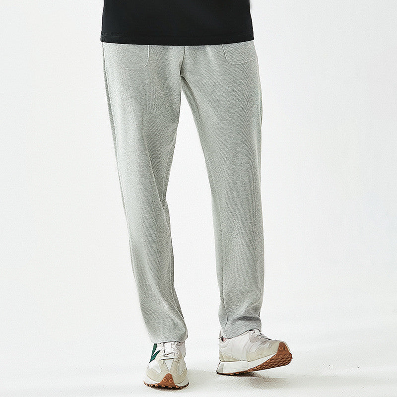 Men's Straight Leg Sweatpants Drawstring Cotton Black - Vonnera