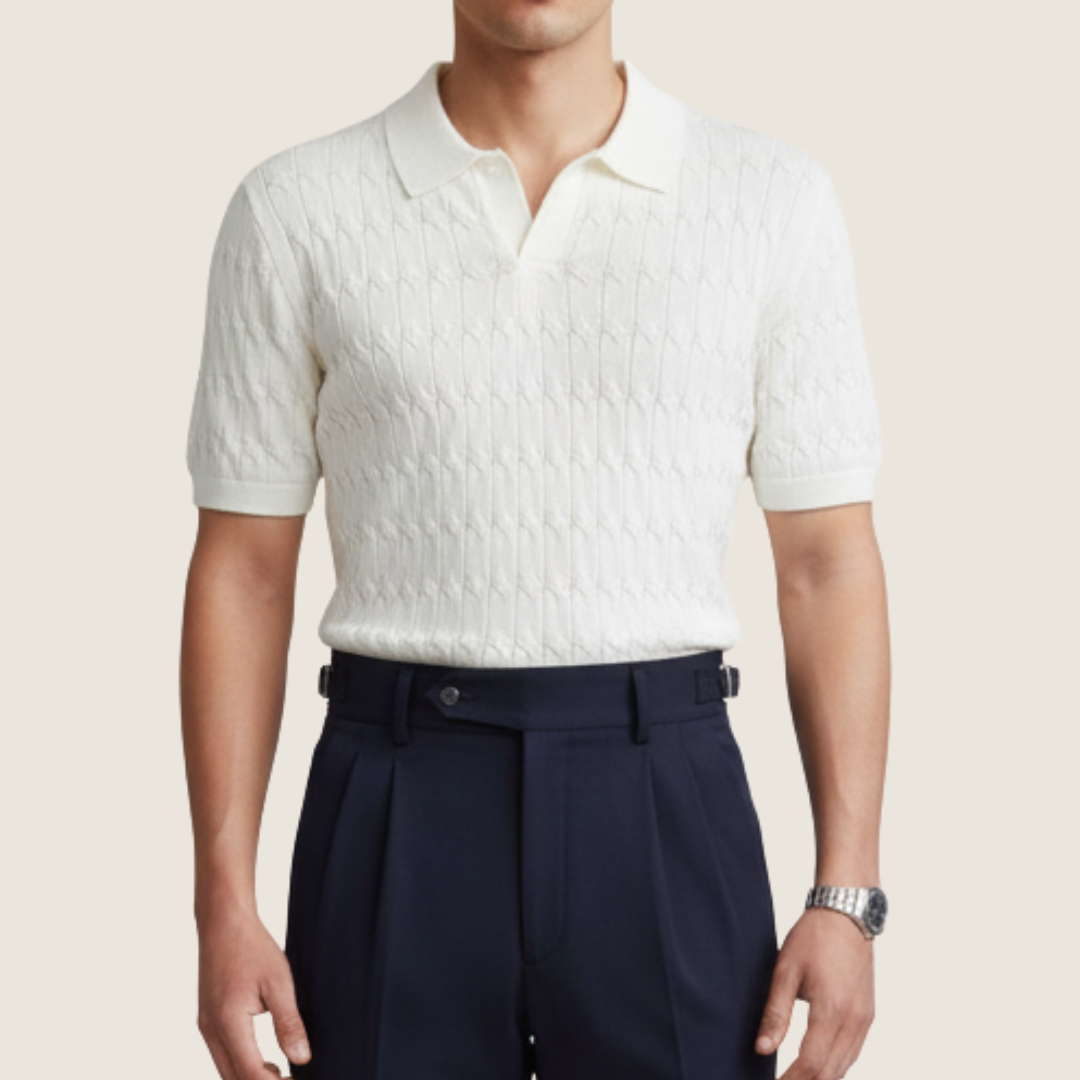 Men's Short Sleeve Polo Shirt Textured - VibreMode