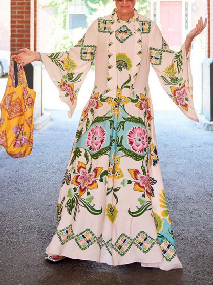 Image of Noelle | Women's Long Sleeve Floral Maxi Dress