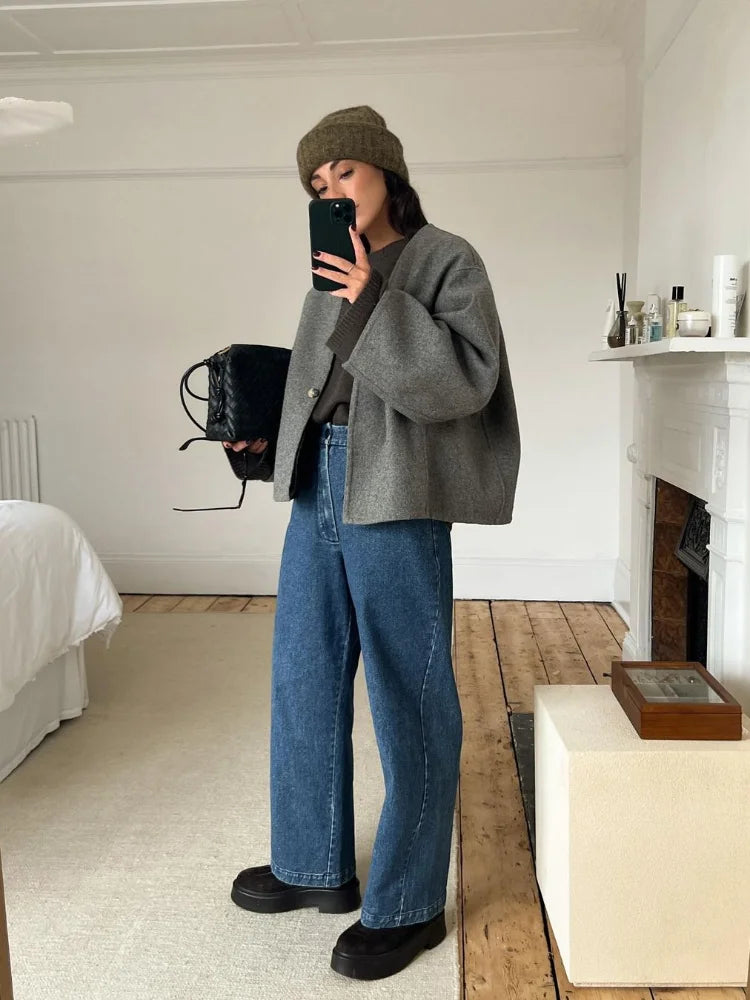 Women's Cropped Swing Jacket - Vonnera