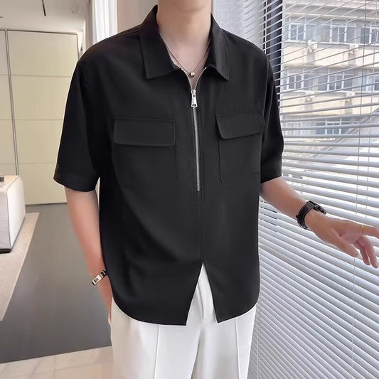 Men's Zip Front Utility Shirt - Vonnera