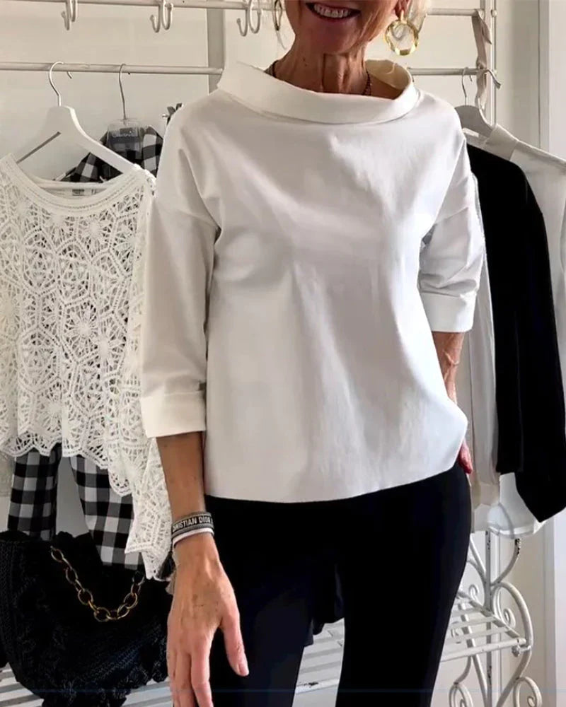 Women's Bateau Neck 3/4 Sleeve Casual